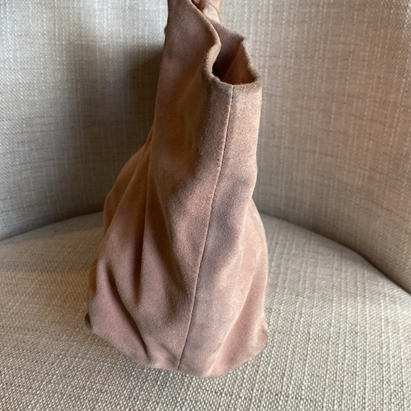 Suede Anthropologie pale pink purse - Picture 3 of 12